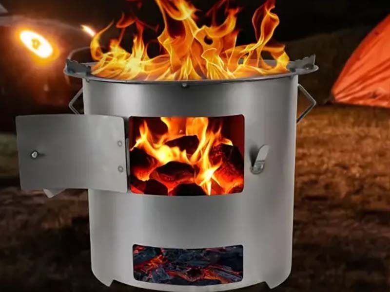 Camping portable wood stove stainless steel