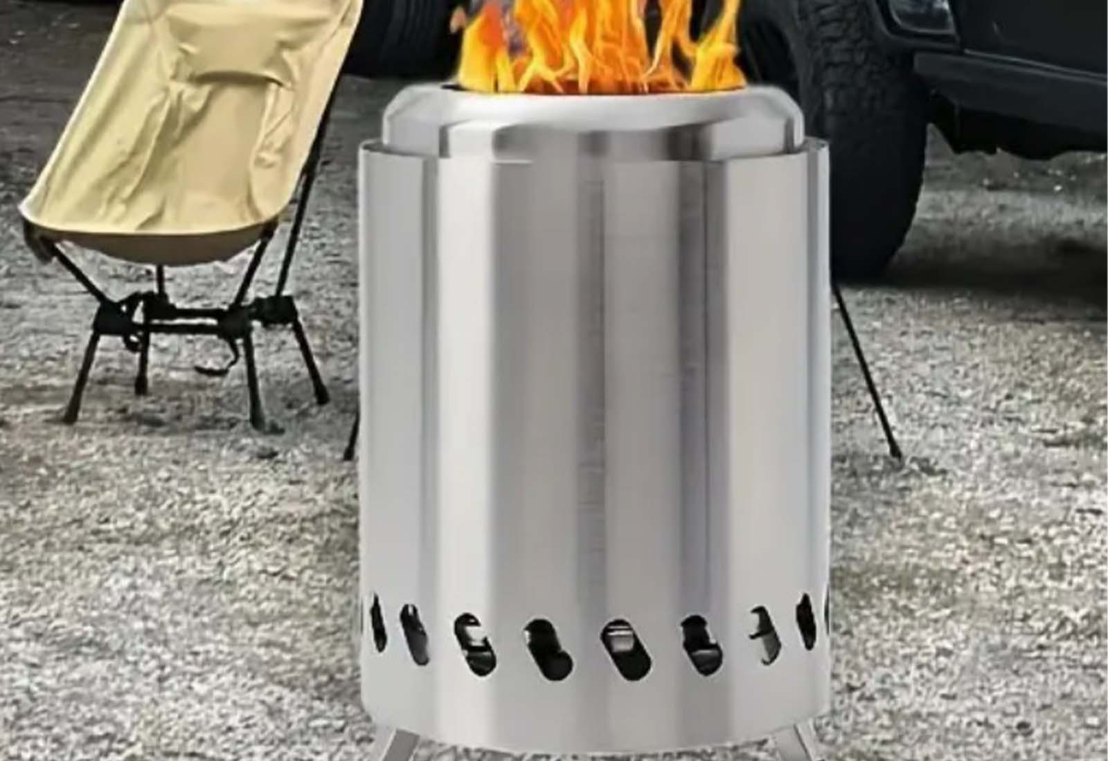Lightweight outdoor wood burning stove